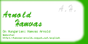 arnold hamvas business card